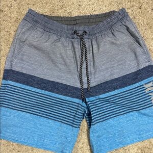 Hurley Blue Striped Men's swim Shorts either liner
